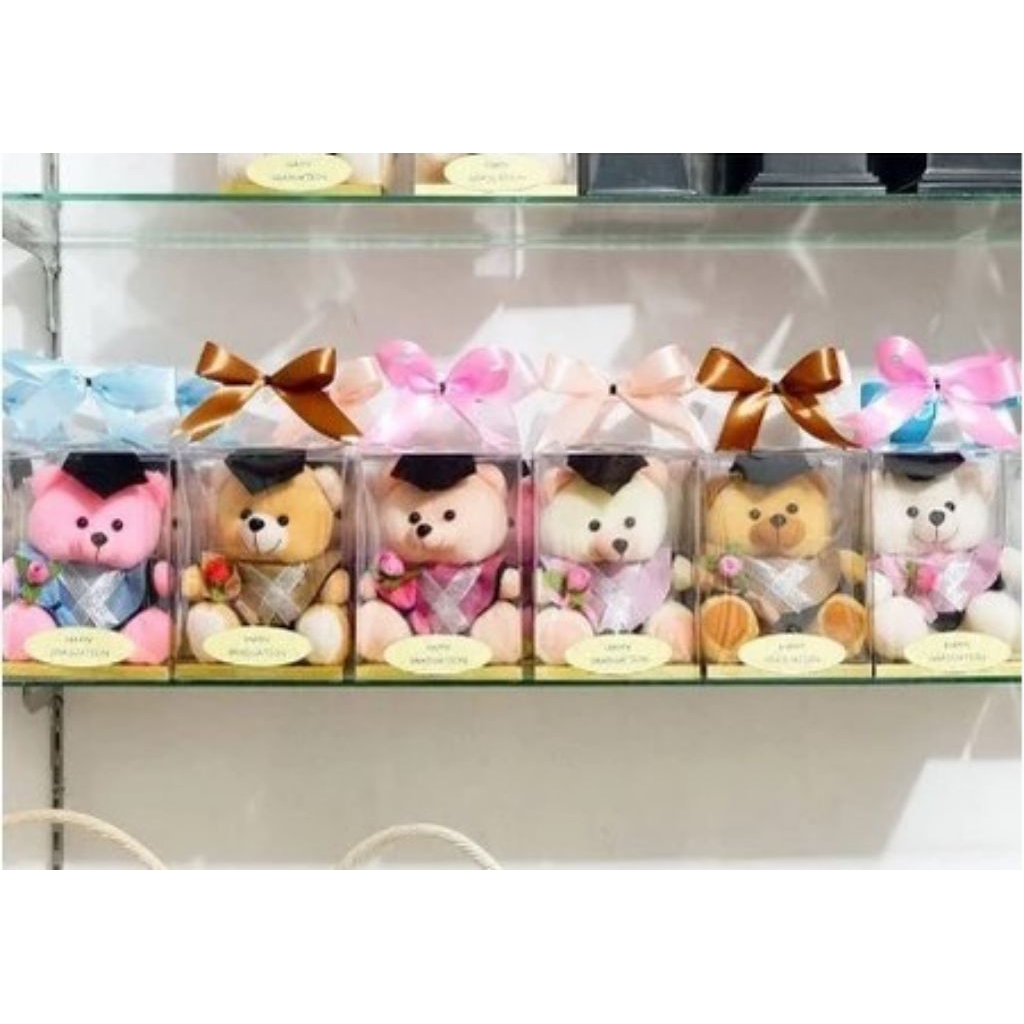 

(TANPA BONEKA) Kotak Mika Souvenir Ukuran 12x12x16 cm Atas Tas