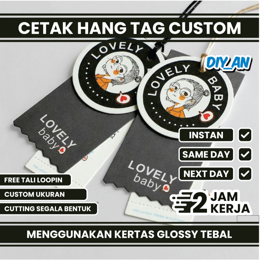 

Cetak Hangtag Custom instan Isi 50 pcs