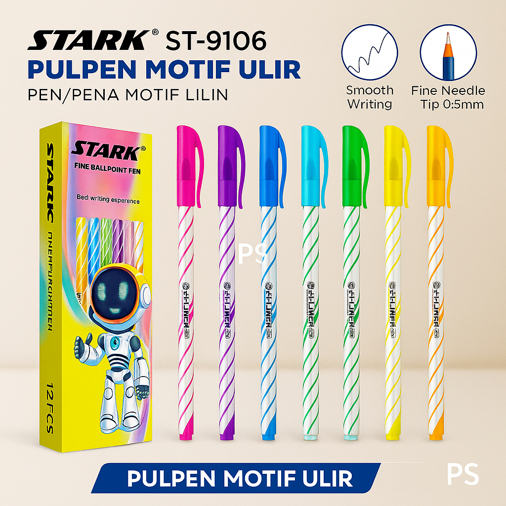 

Pulpen Motif Lilin STARK ST-9106 0.5mm | 1 Pack Isi 1