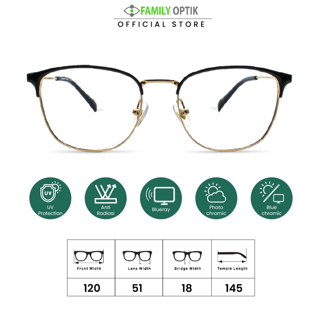 Family Optik - Frame Kacamata Blush On Joanna France 201005 Anti Radiasi Bluecromic Photocromic Minu