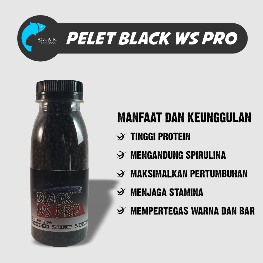 Pelet Premium pakan ikan Channa asiatica ws pelet Chana Asiatika ws rs Pelet black ws pro