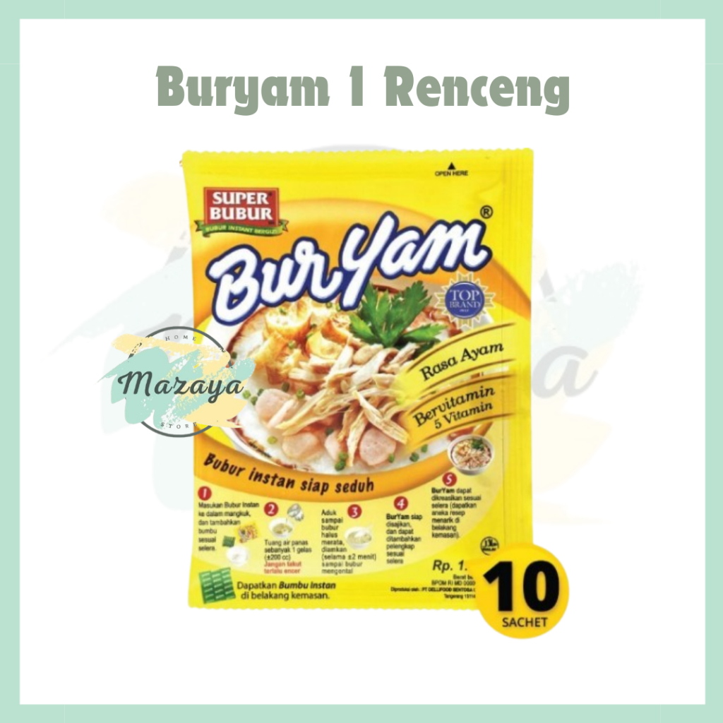 

BURYAM SUPER BUBUR RENCENG 10x22GR - MAZAYA HOMESTORE