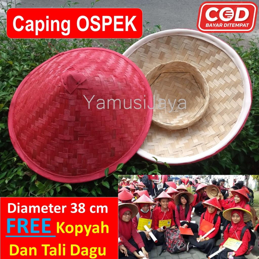 [MURAH] Caping Tudung Topi Petani Warna MERAH, Caping OSPEK Mahasiswa Baru UGM, UMY, UNY