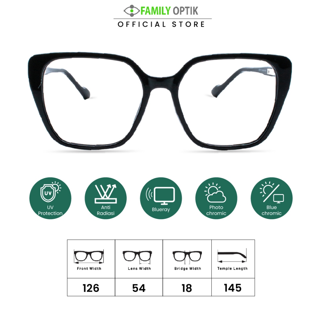 Family Optik - Frame Kacamata Blush On Joanna France 00327 Anti Radiasi Bluecromic Photocromic Minus