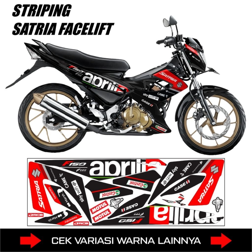 Striping Satria Fu 150 Facelift Livery Aprilia / Sticker Suzuki Satria Facelift 150 Karbu / Decal Ak