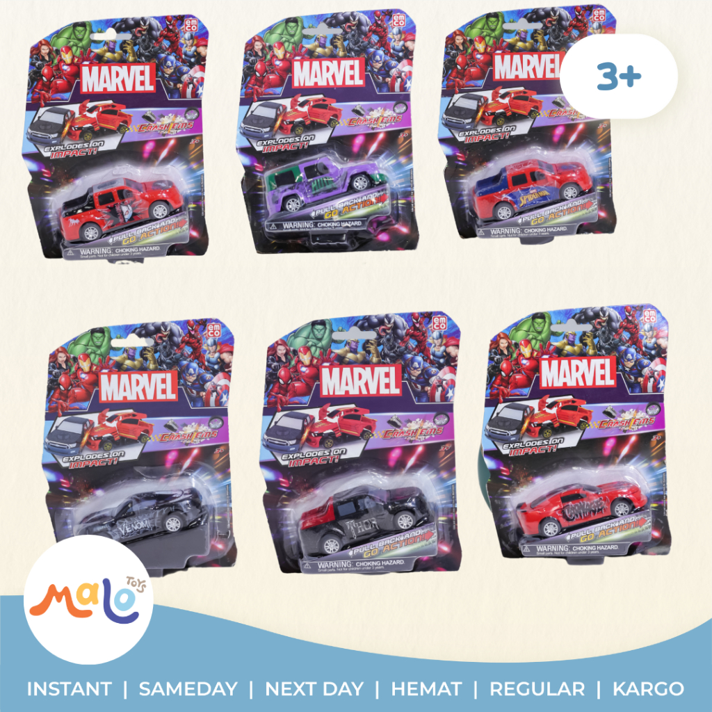 MALOTOYS - EMCO Marvel Crash Ems Mainan Pullback Mobil Tabrak Crash Ems Mainan Anak Laki-Laki Mobil 