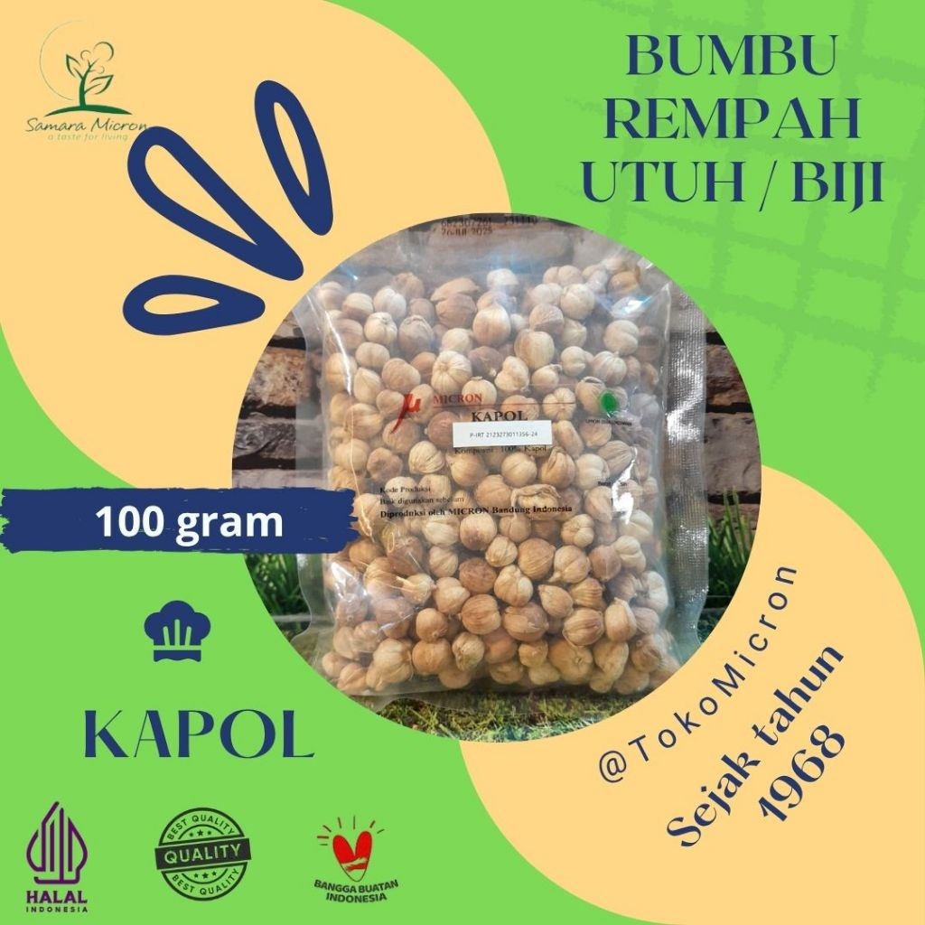 

Bumbu Rempah Samara Micron - Kapol Lokal Biji / Kapol Putih Utuh - 100gram