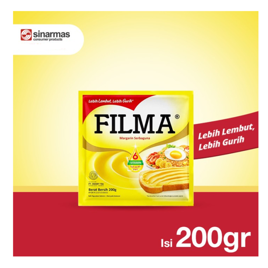 

FILMA MARGARIN 200GR - LEBIH LEMBUT LEBIH GURIH **