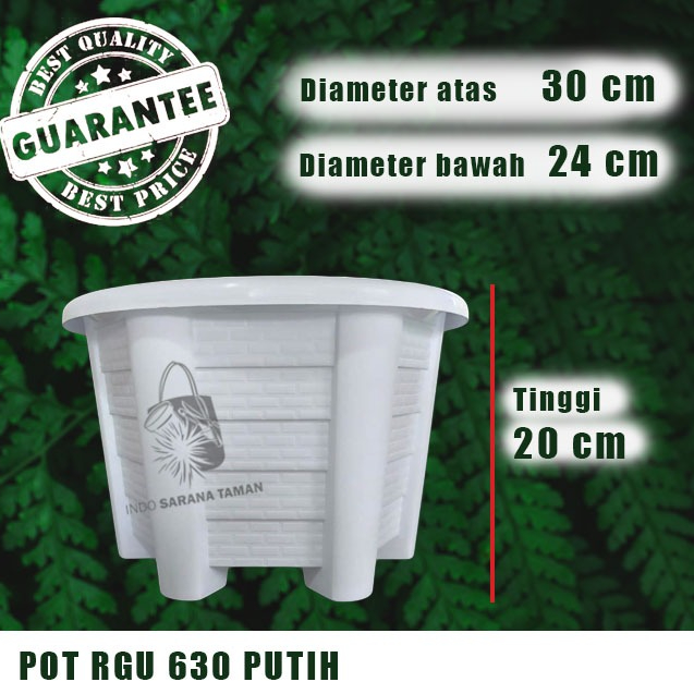Pot RGU 630 PUTIH Pot Bunga Pot Tanaman Pot Plastik Grosir Pot