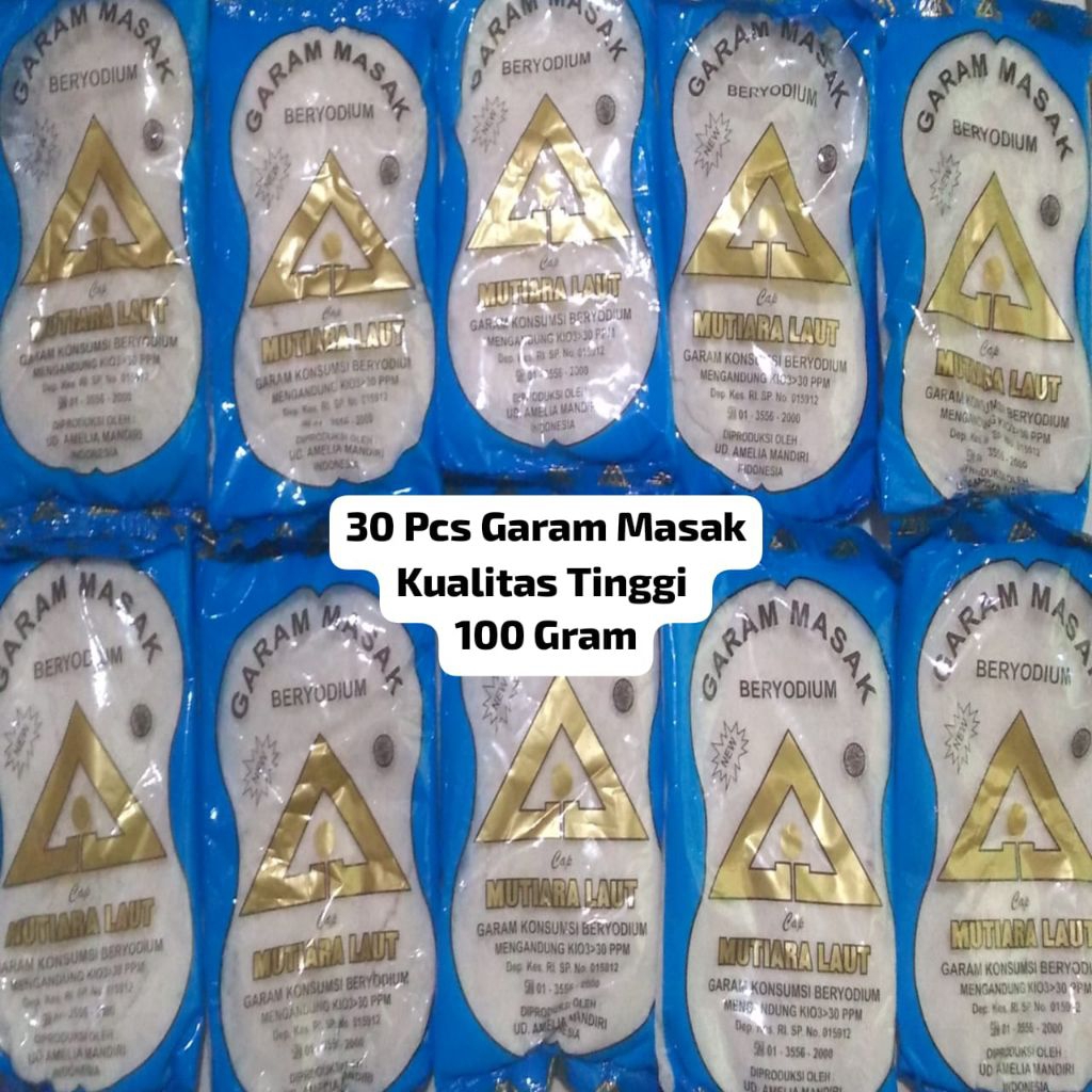

30 Pcs Garam Masak Halus Beryoudin /Garam Dapur Beryoudin Kemasan 100gr
