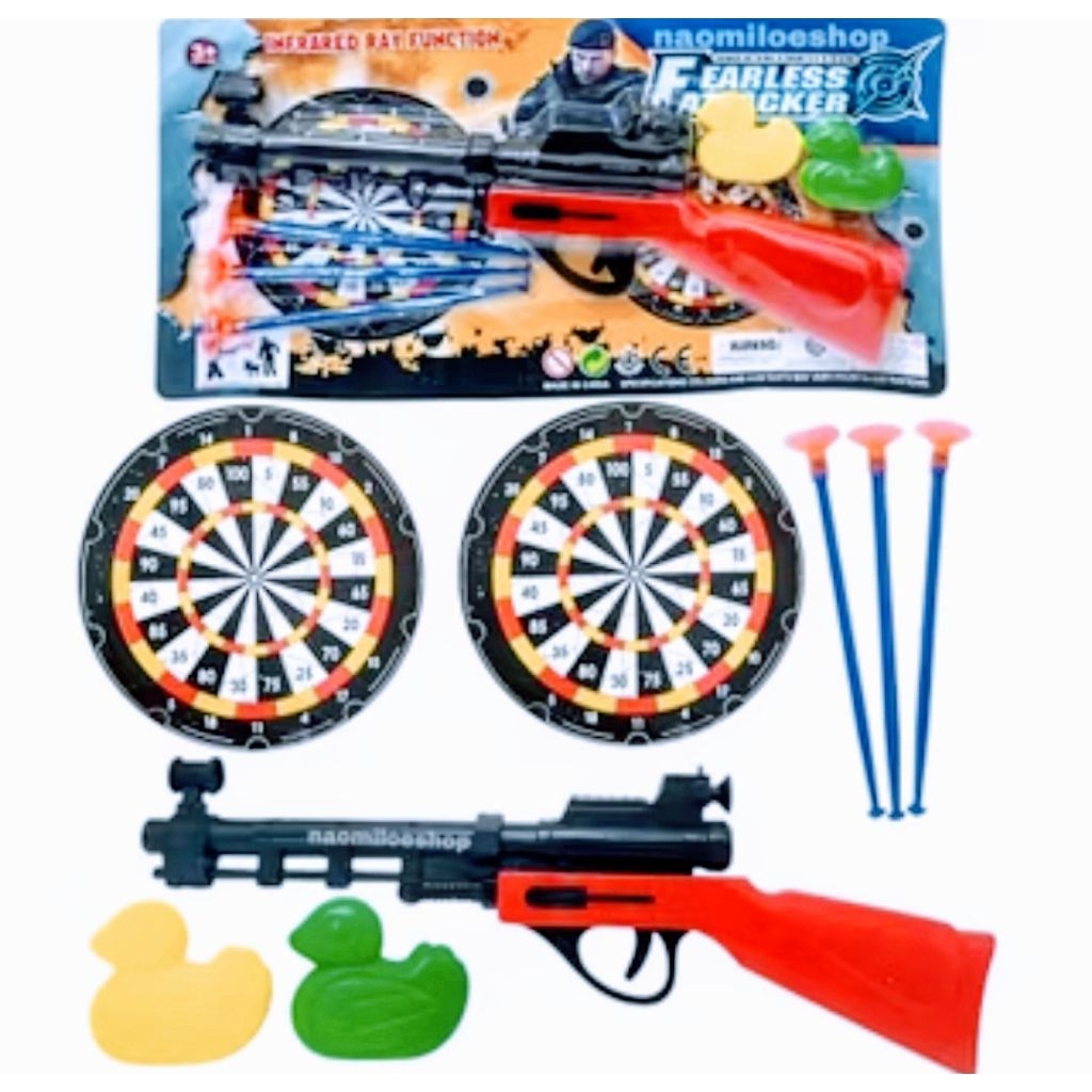 Mainan anak tembakan sniper peluru karet dan bebek