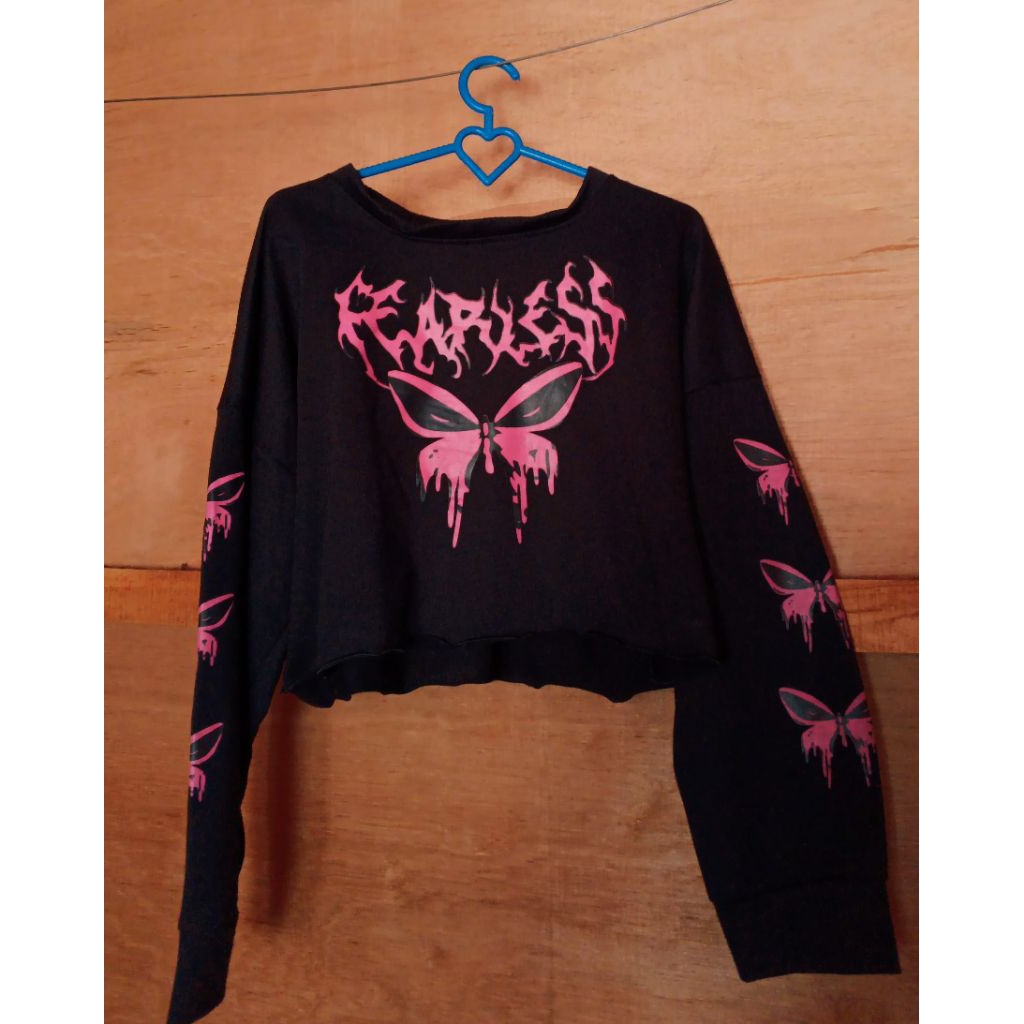 baju kaos kupu kupu crop✨