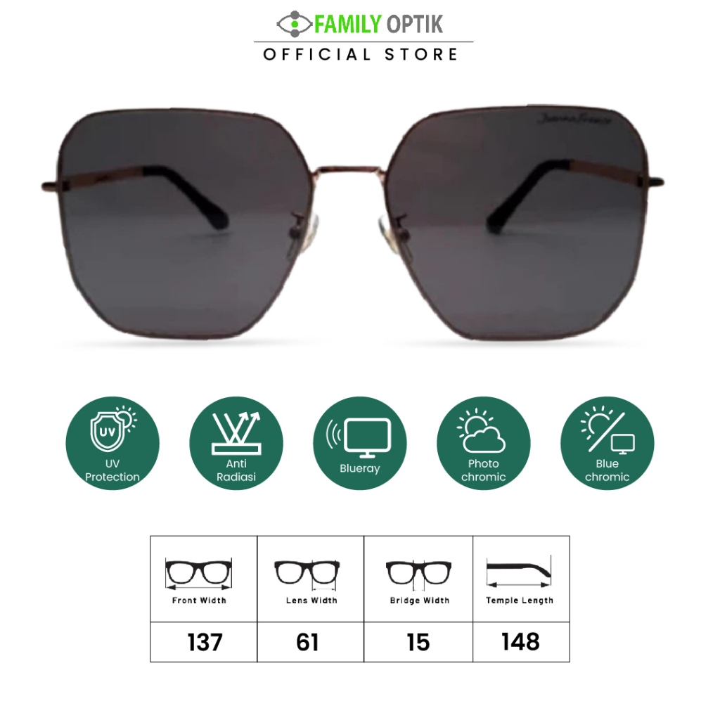 Kacamata Hitam Sunglasses - Joanna France (7122) - Pria Wanita Unisex anti uv
