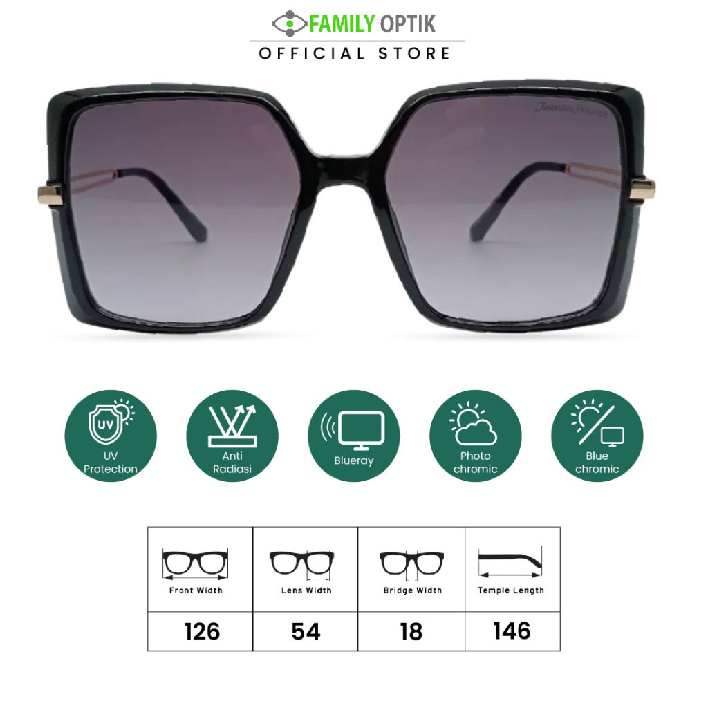 Kacamata Hitam Sunglasses - Joanna France (6248) - Pria Wanita Unisex anti uv