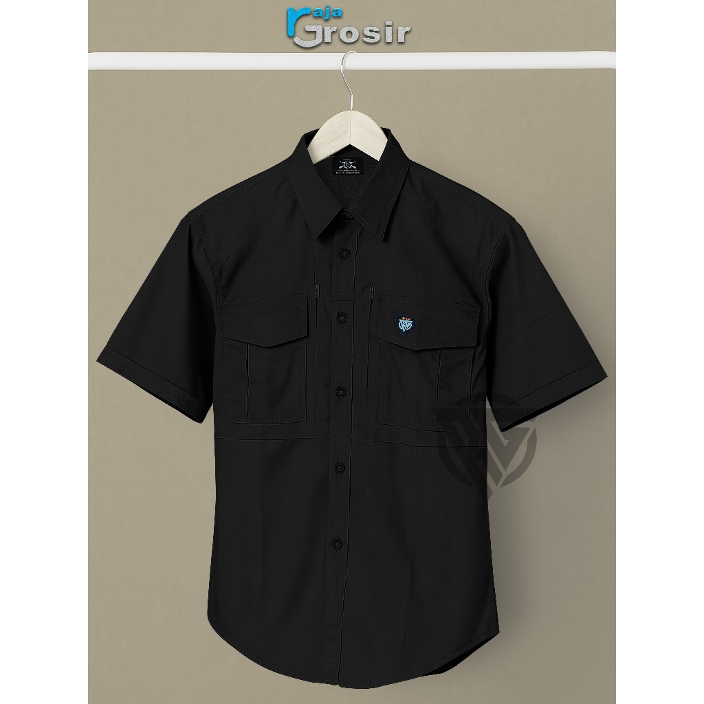 Kemeja Tactical M-tac Lengan pendek Terlaris / Baju Tactical PDL Lapangan Outdoor Hitam
