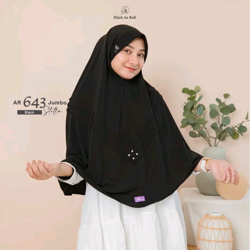 AR 643 JUMBO HIJAB BERGO TERBARU BY ARRAFI. ORI