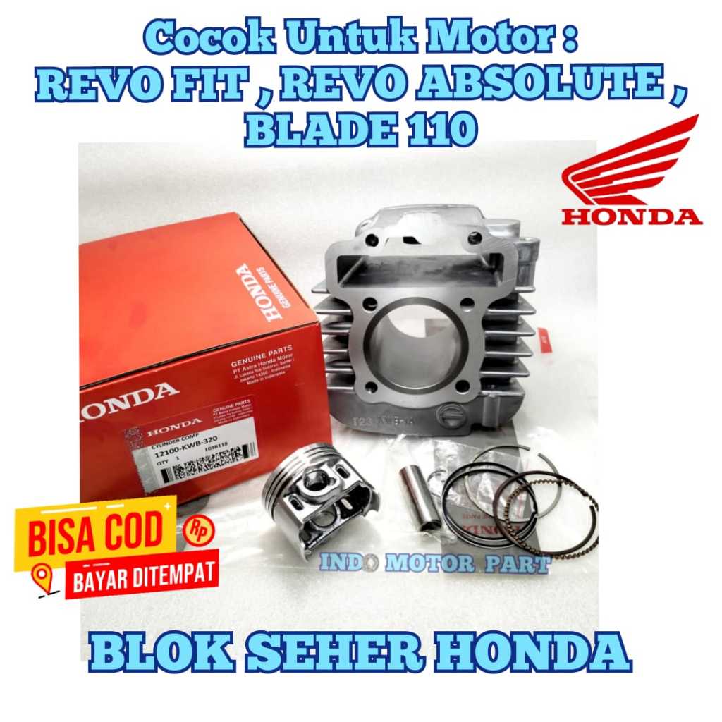 Blok seher Motor Honda KWB BLADE 110 KARBU , REVO ABSOLUTE Abs , Revo Fit CARBU BLOCK PISTON silinde
