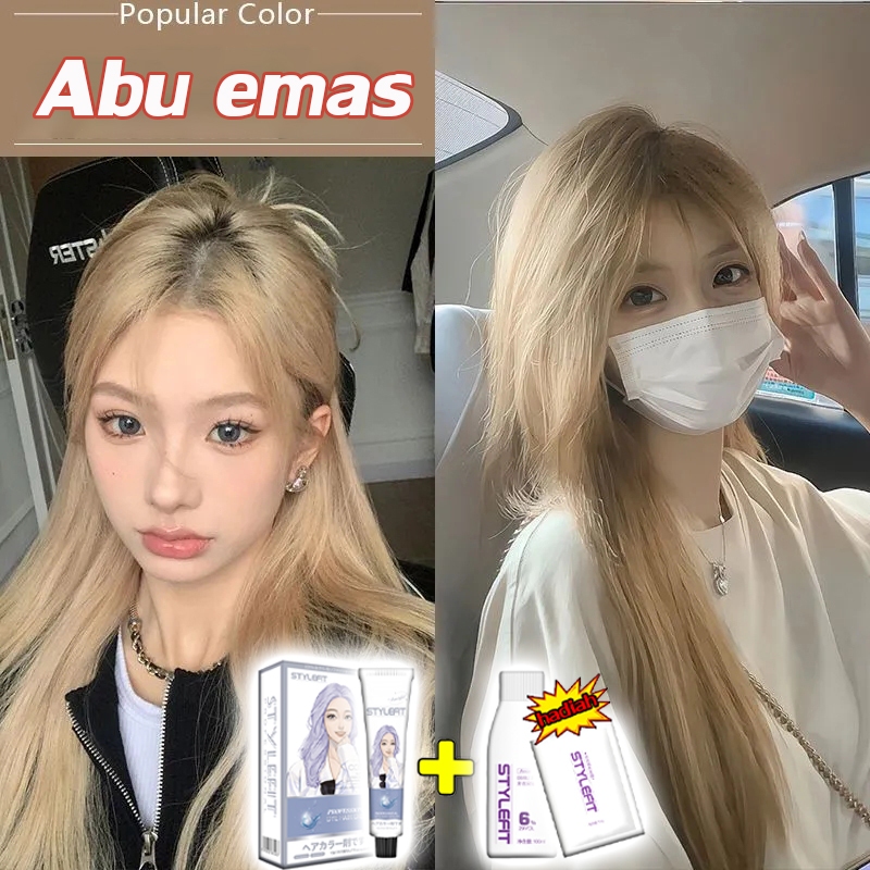 【100% Original】Cat Rambut Grey Gold - Hair Dye Pewarna Abu Abu Emas - Untuk Wanita Pria - Warna Natu