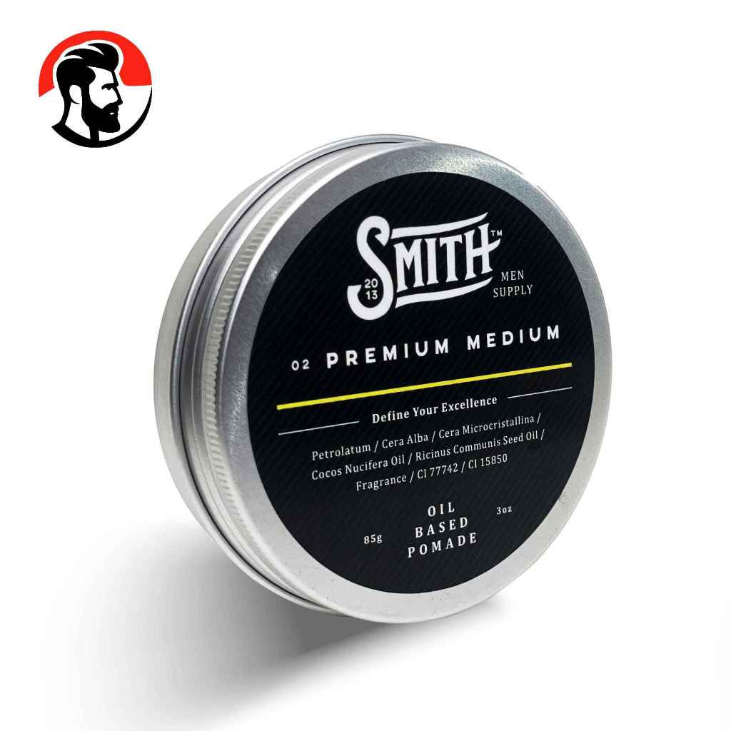 SMITH - Premium Medium Oil Based Hair Pomade 85gr | Pomade Rambut Pria Styling | Smith Minyak Rambut