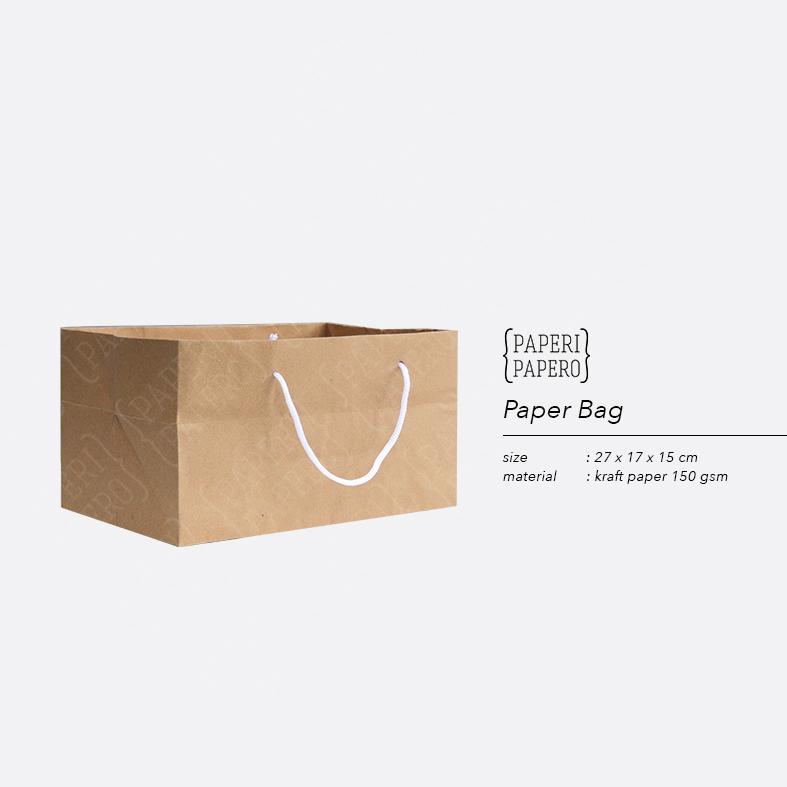 

Paper Bag / Shopping Bag Coklat untuk Kue & Bingkisan - 27 x 17 x 15 cm - Tas Belanja Kertas Kraft