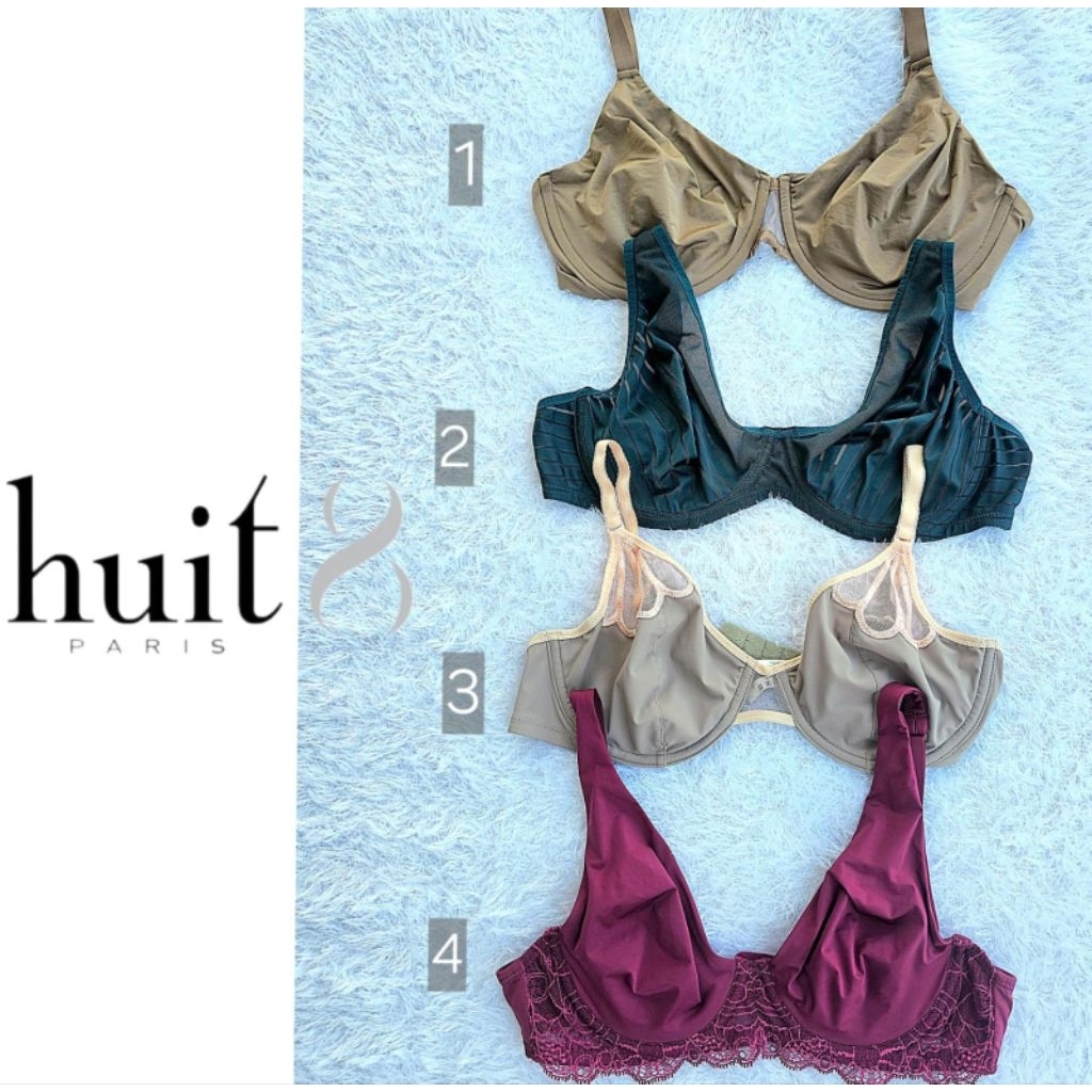 BRA HUIT8 PARIS PAKAI KAWAT TANPA BUSA 32C 34C 34D BH WANITA HUIT 8 PARIS