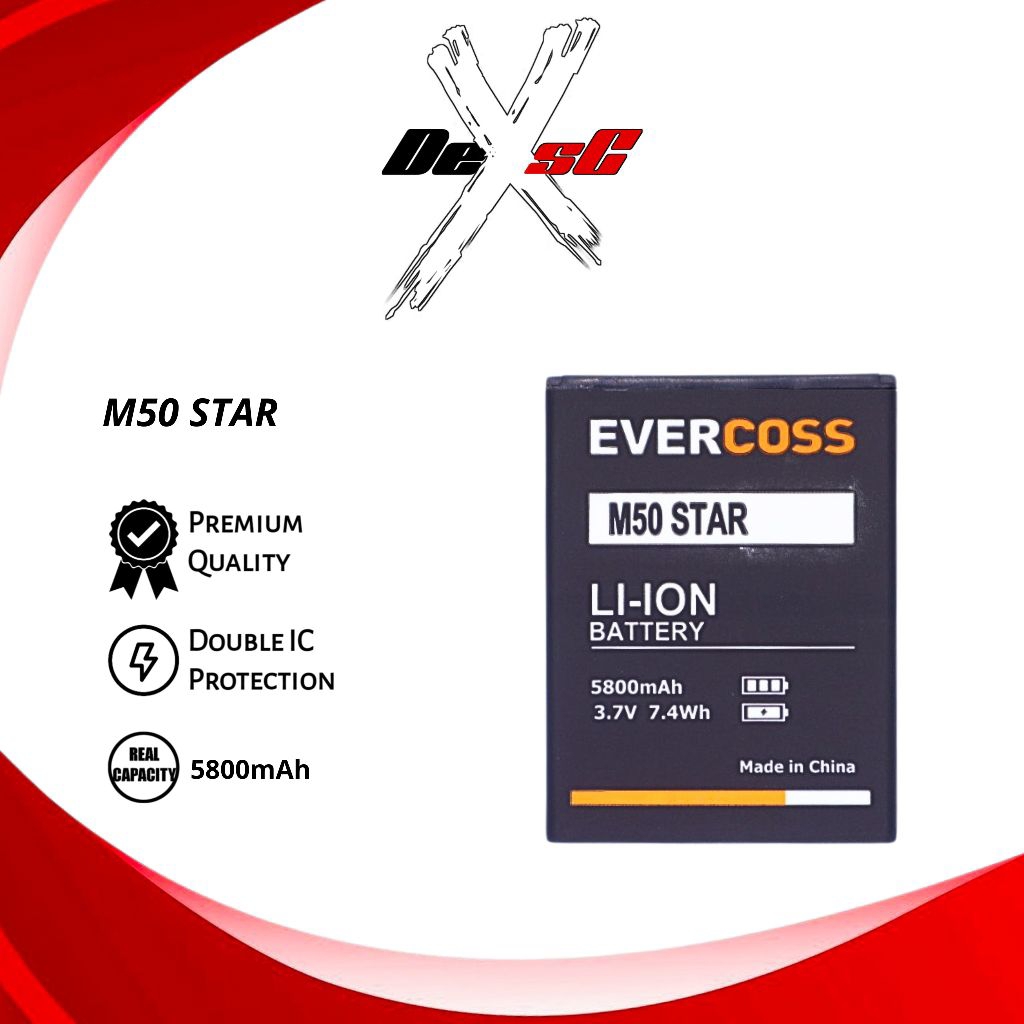 Baterai M50 Star Evercoss M50 Star | M50A | A75B Batre 5800mAh Batrai Battery Handphone