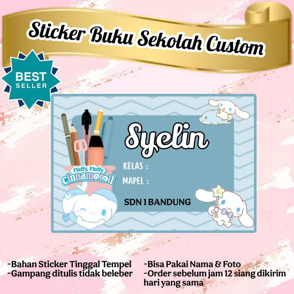 

STIKER LABEL BUKU ANAK BISA CUSTOM NAMA ANAK DAN SEKOLAH, ISI 25 - 50 PCS