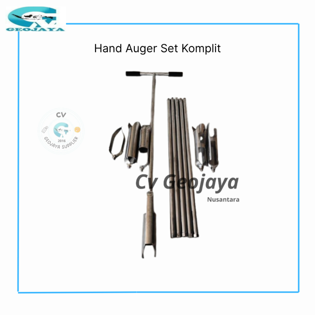 Bor Tanah Manual Hand Auger – 6 Jenis Mata Bor, Kedalaman 6 Meter