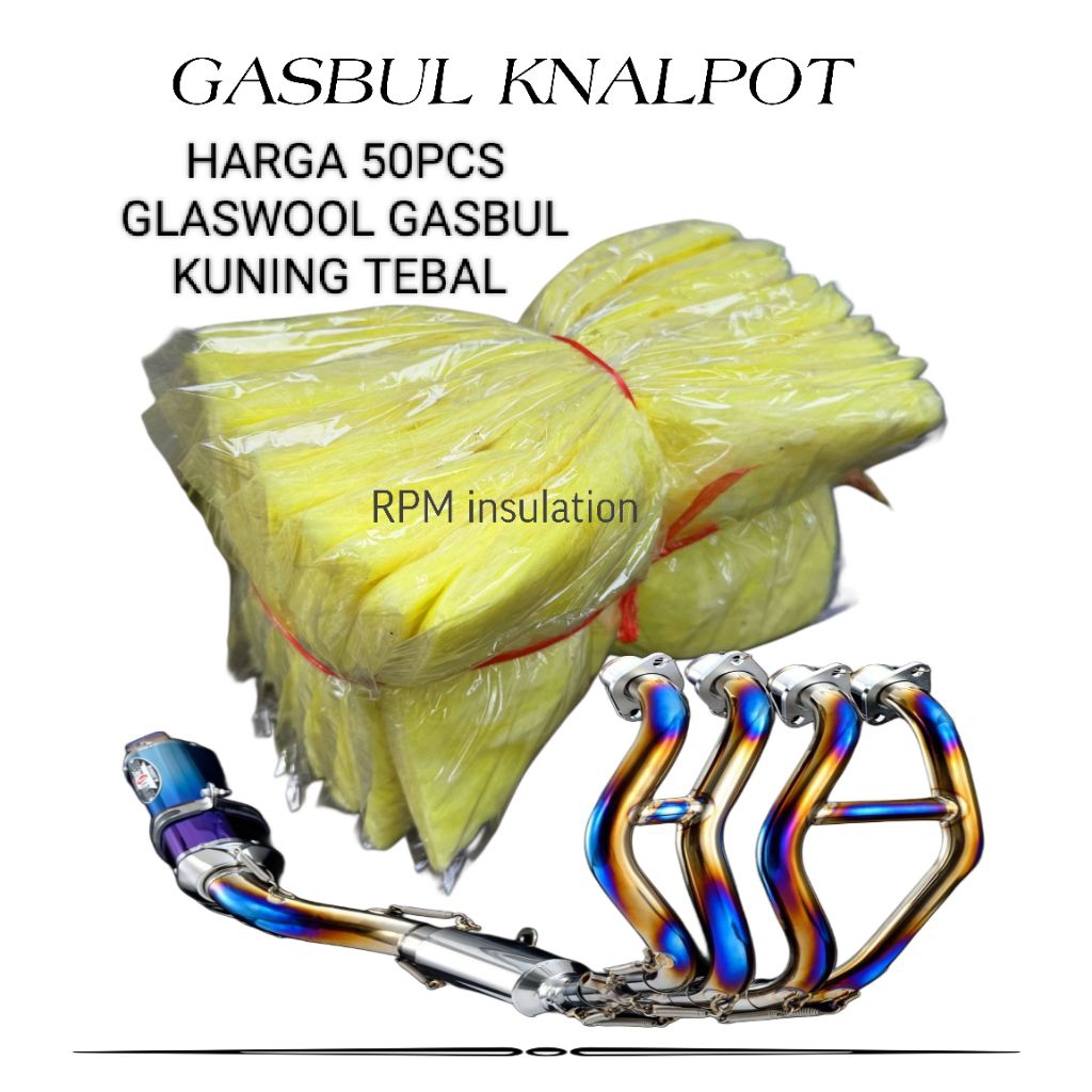 ASLY glaswool gasbul peredam suara motor-mobil gasbul tahan bakar peredam suara knalpot racing motor