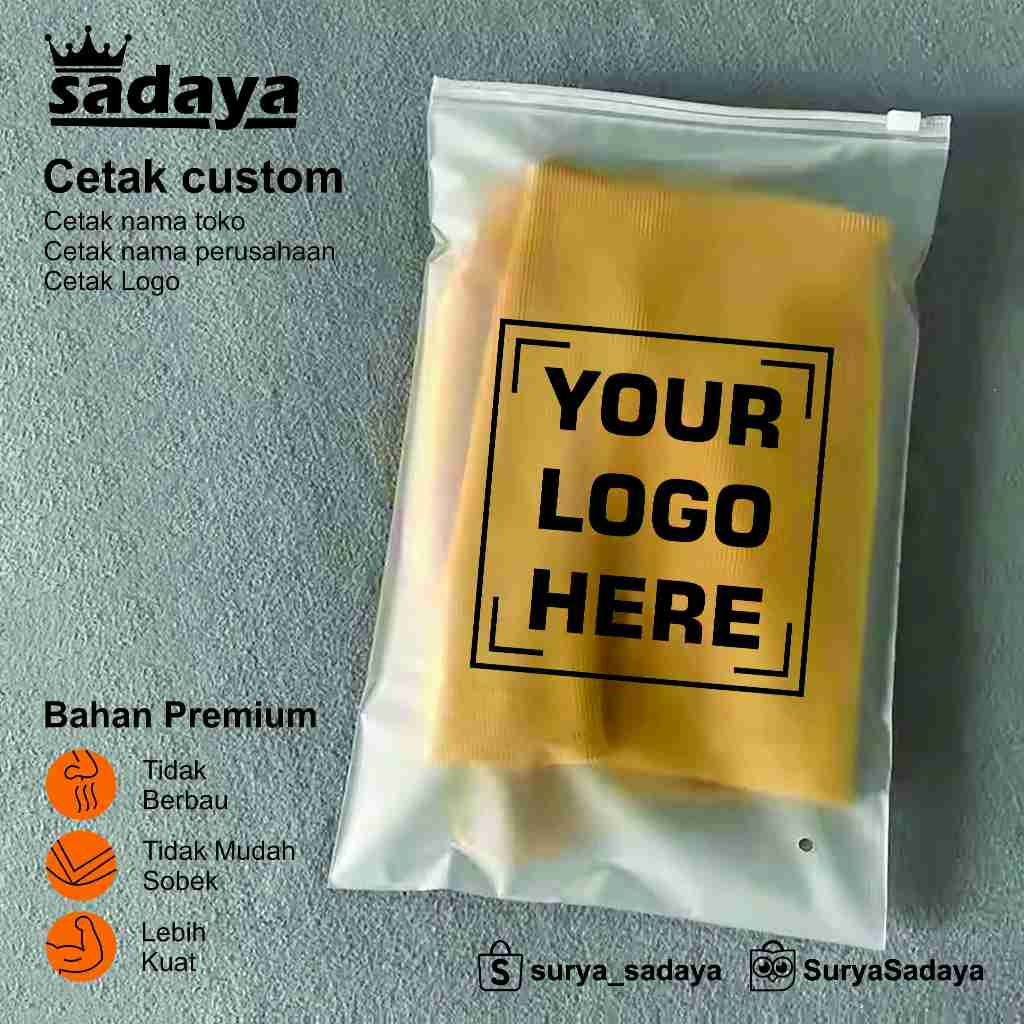 

Plastik Klip Zipper Custom 40x50 Sablon Plastik Packaging Zipper Cetak Plastik Zipper doff