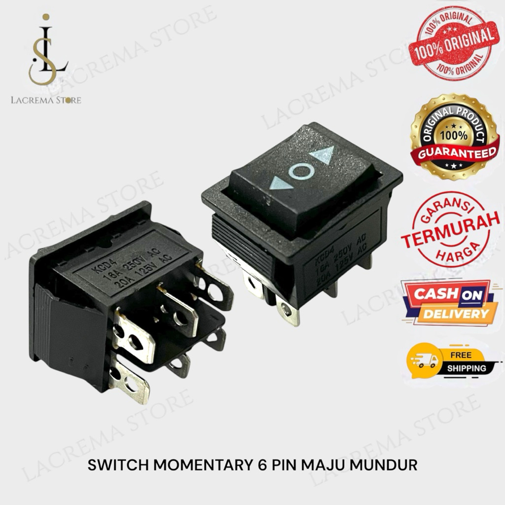 SWITCH MOMENTARY SAKLAR MAJU MUNDUR 6PIN