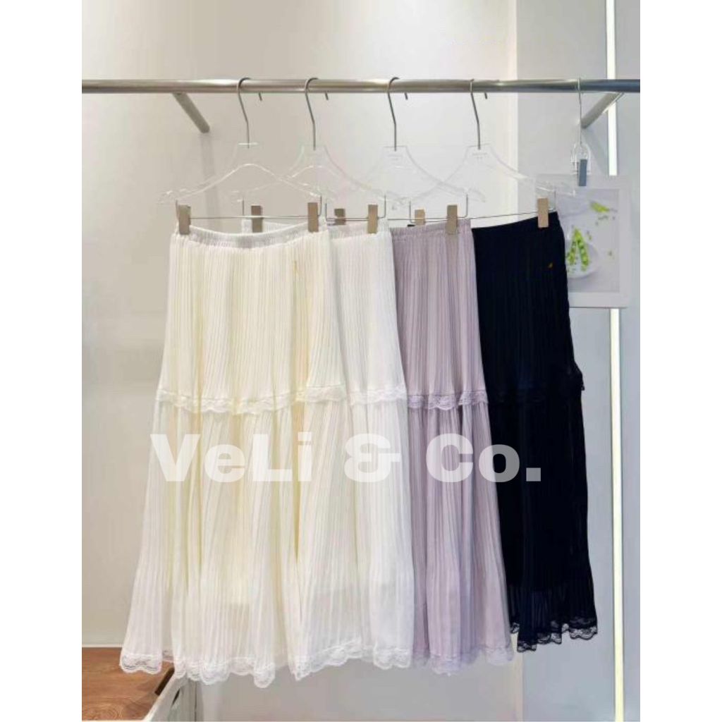 Rok Panjang Plisket Wanita Rok Rumbai Wanita Panjang Bawahan Rok Panjang Wanita