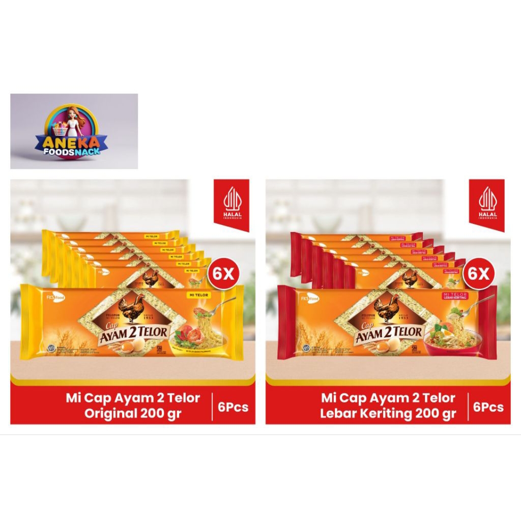 

Paket Bundling - Mi Cap Ayam 2 Telor - Original - lebar keriting - 200gr - 6pcs
