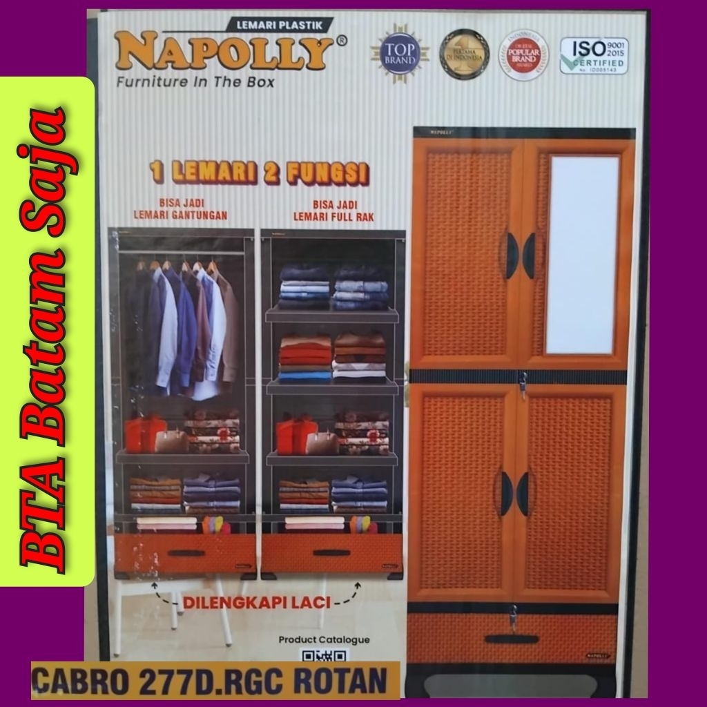 LEMARI PAKAIAN PLASTIK NAPOLLY / LEMARI PLASTIK/LEMARI NAPOLLY SERBAGUNA (BATAM SAJA)