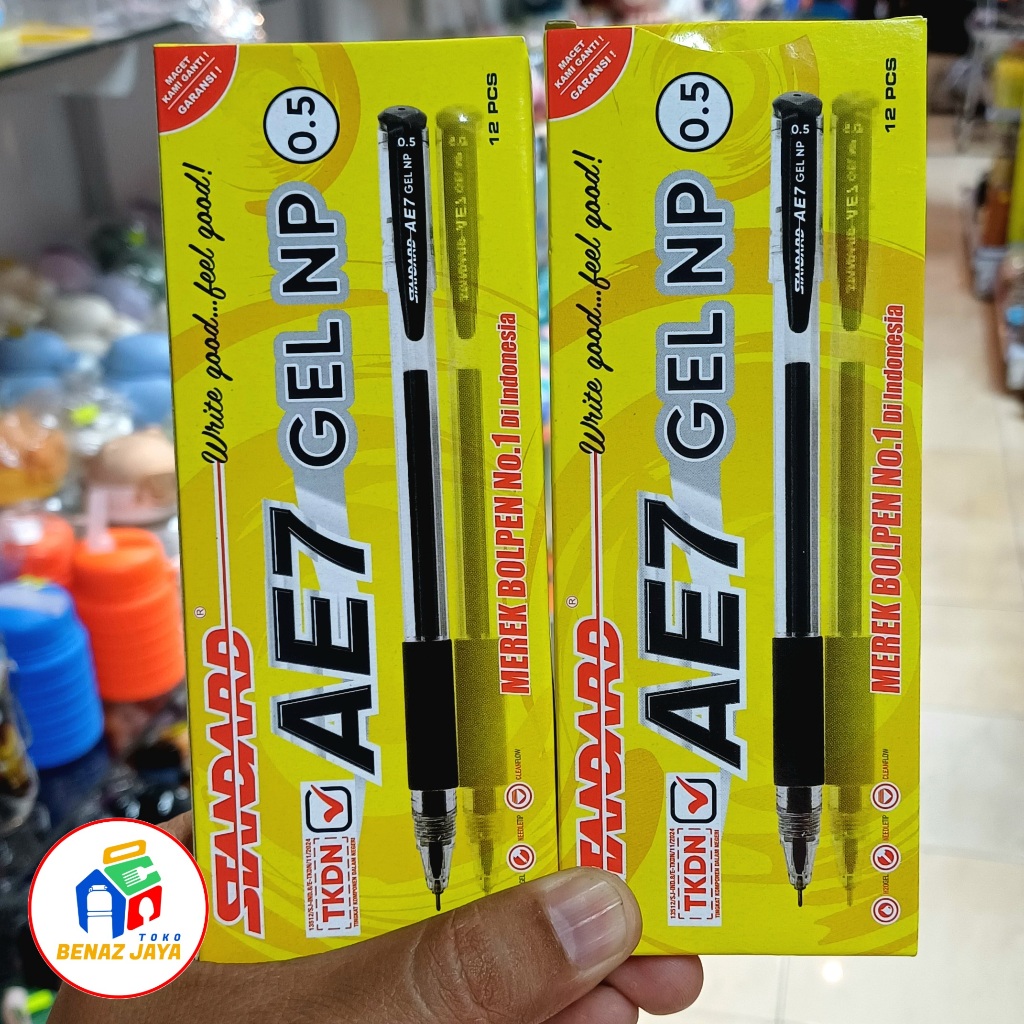 

1 LUSIN STANDARD PULPEN GEL AE7 PEN GEL AE7 0.5 TINTA HITAM (HARGA PER LUSIN)