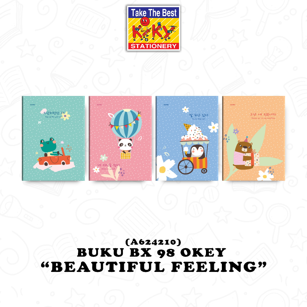 

OKEY Buku Tulis BX 98 Lembar (Uk. 17.5 x 25 cm) - 5 Buku / Motif Random