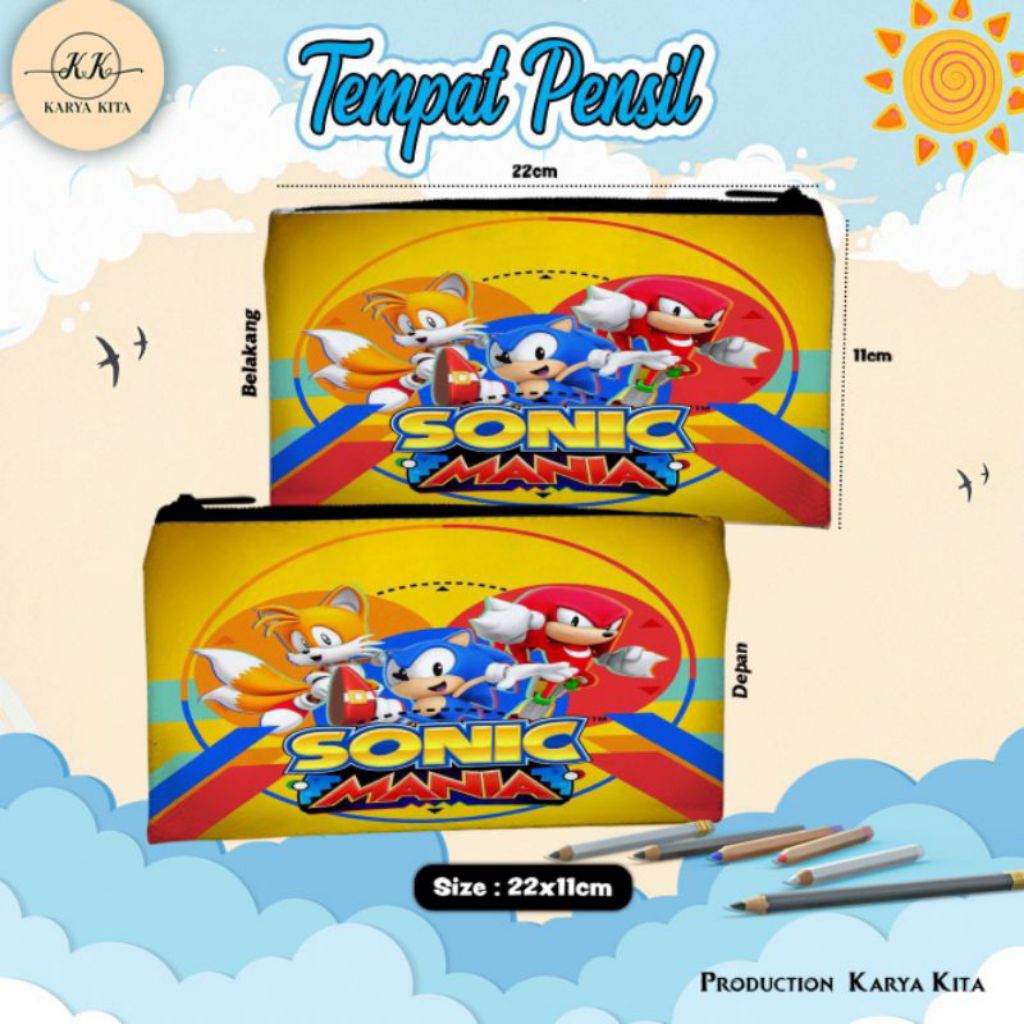 

Pencil Case Karakter Sonic 04 | Samba kids Pencil case premium Laki laki Alat Pencil Terlaris