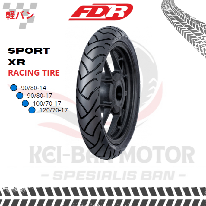 BAN MOTOR FDR SPORT XR RACING TIRE SOFT COMPOUND 90/80-14 TUBELESS
