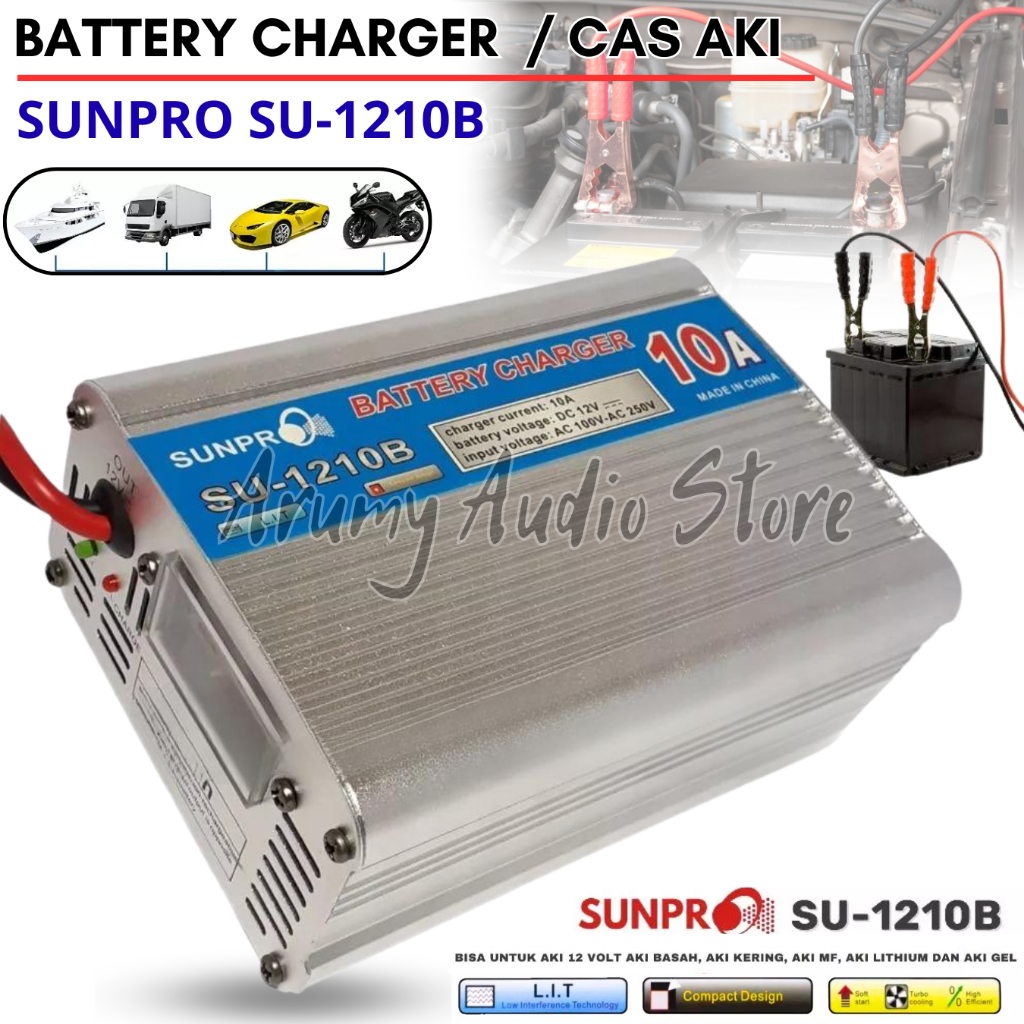 Battery Charger Aki 10 Amps | Sunpro Su-1210b Charger Aki 12v 10 Amper | Sunpro 10amps Batery Charge