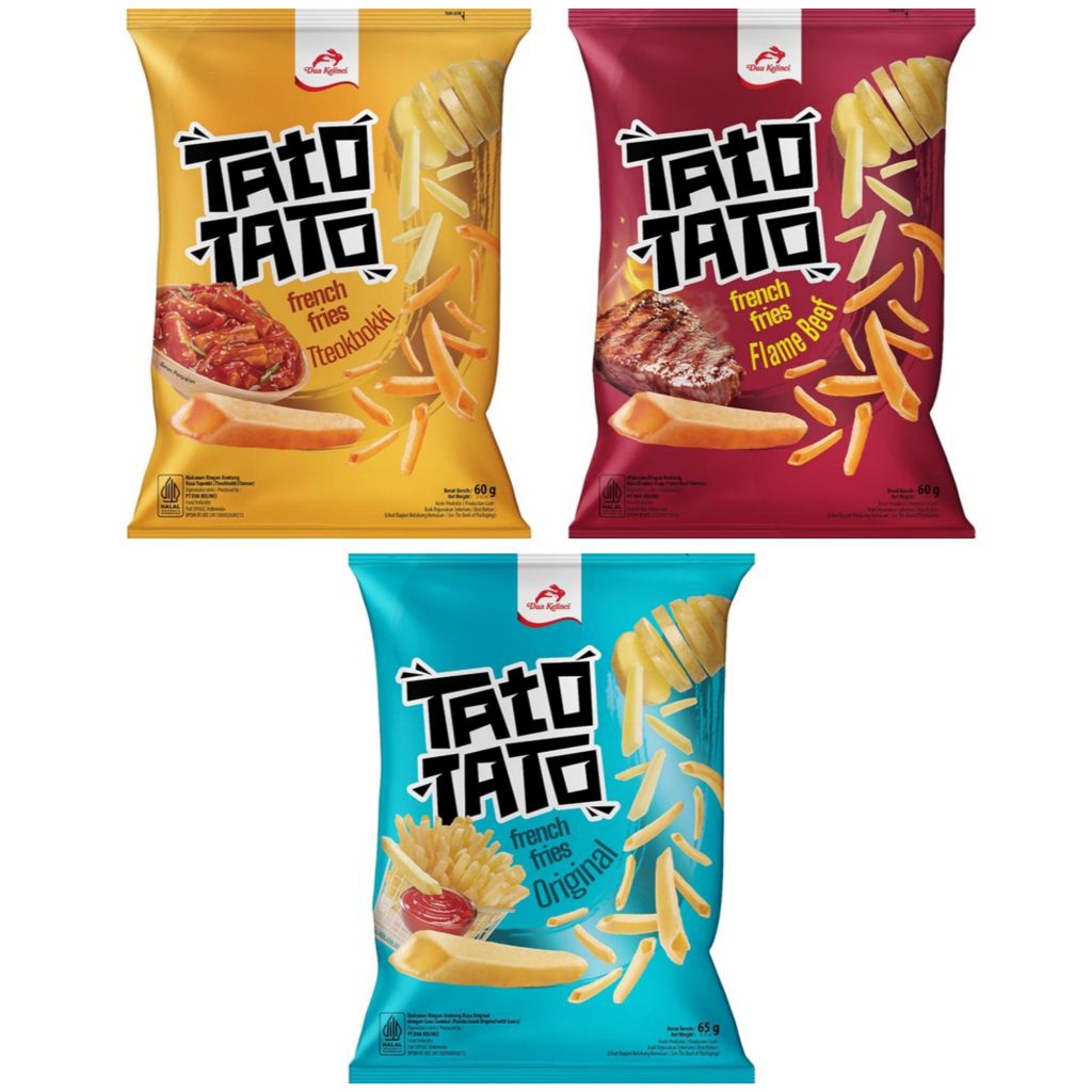 

Dua Kelinci Snack Tato Tato French Fries Original Flame Beef Tteokbokki