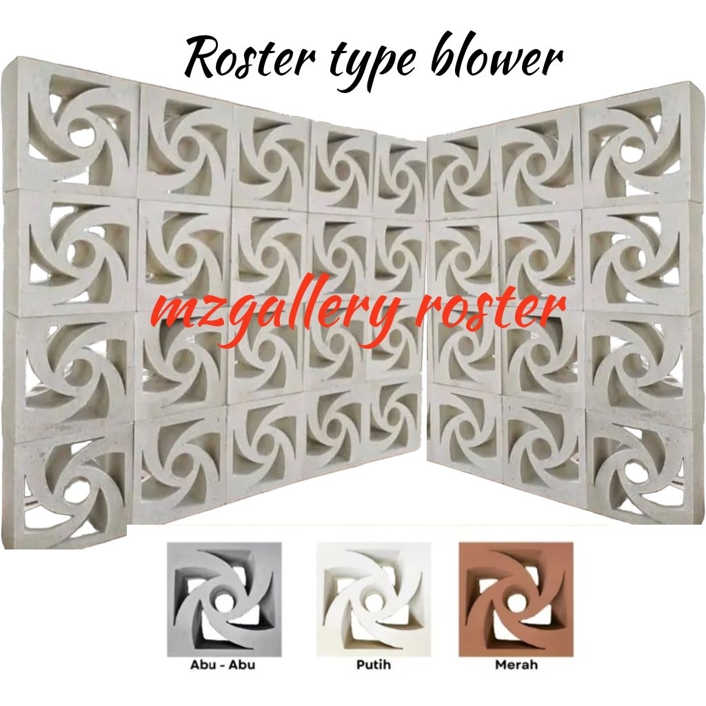 Roster beton / motip blower / satu sisi / roster merah / roster minimalis / roster putih