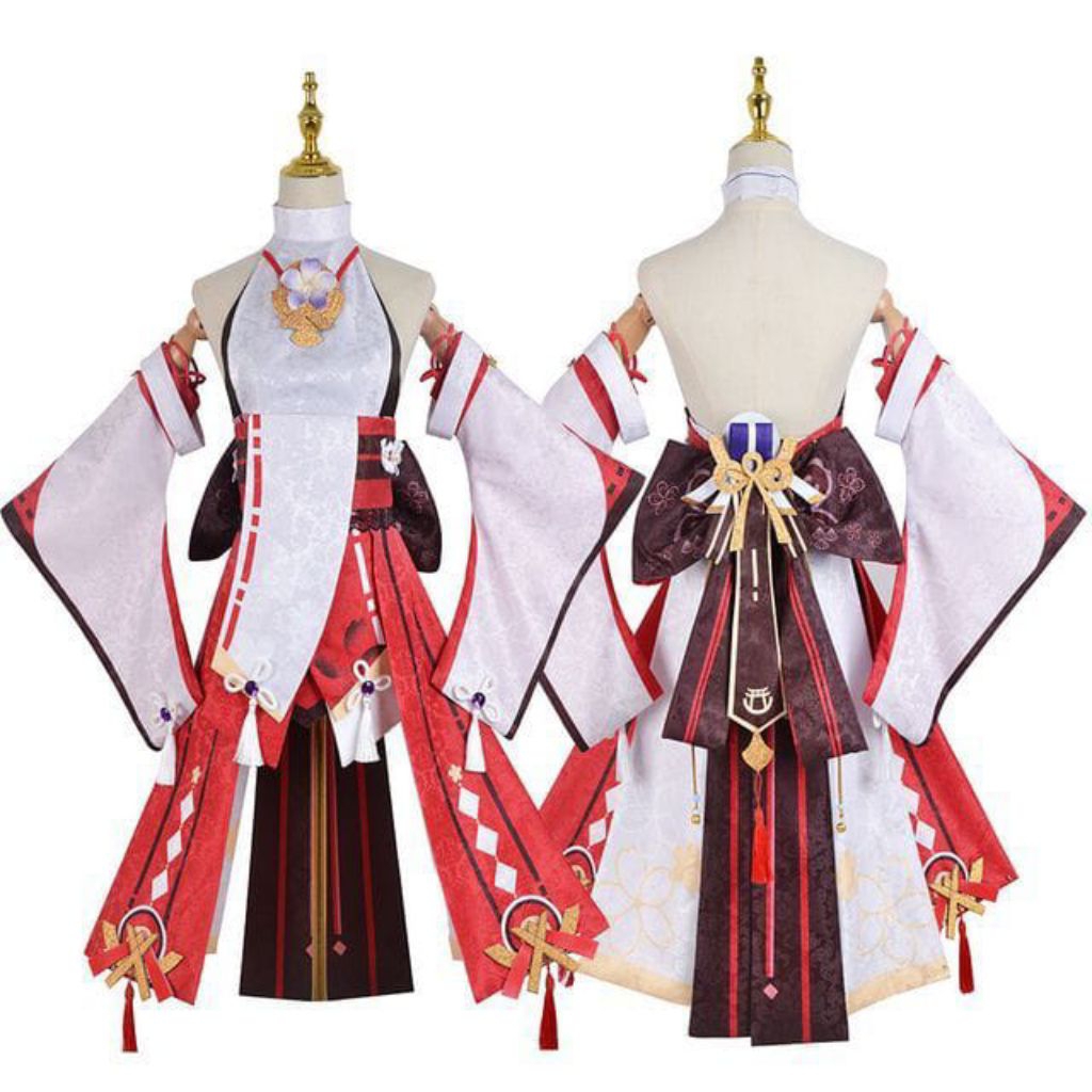 *PRELOVED COSTUME* Genshin Impact Yae Miko Cosplay Costume Guuji Yae Fancy Dress Full Set Uniform Ou
