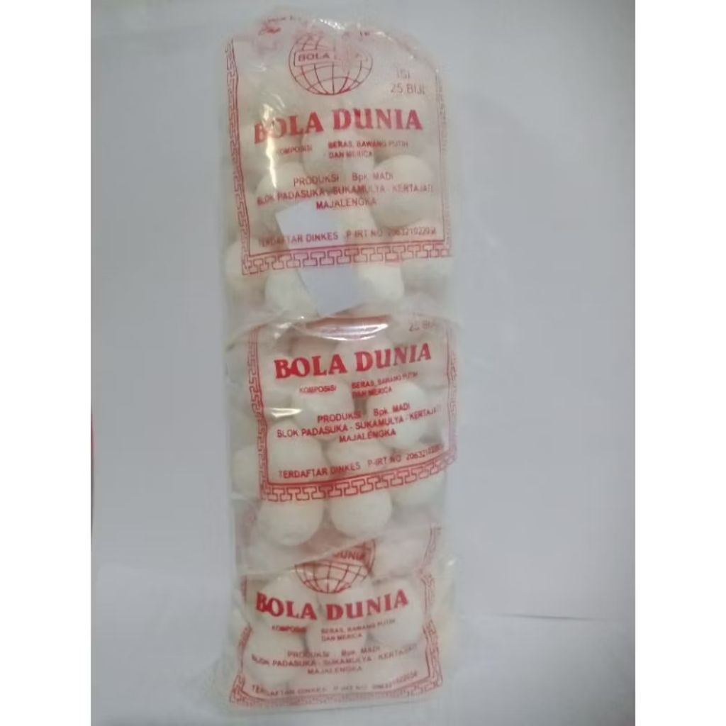 

RAGI TAPE 1 BAL BOLA DUNIA isi 5 bungkus 1 bungkus isi 25 biji