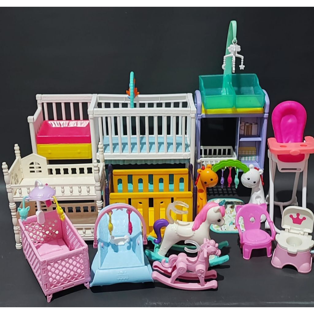 aksesoris bayi Barbie mattel/ranjang bayi/ miniatur  kasur bayi ( TIDAK TERMASUK BAYI)