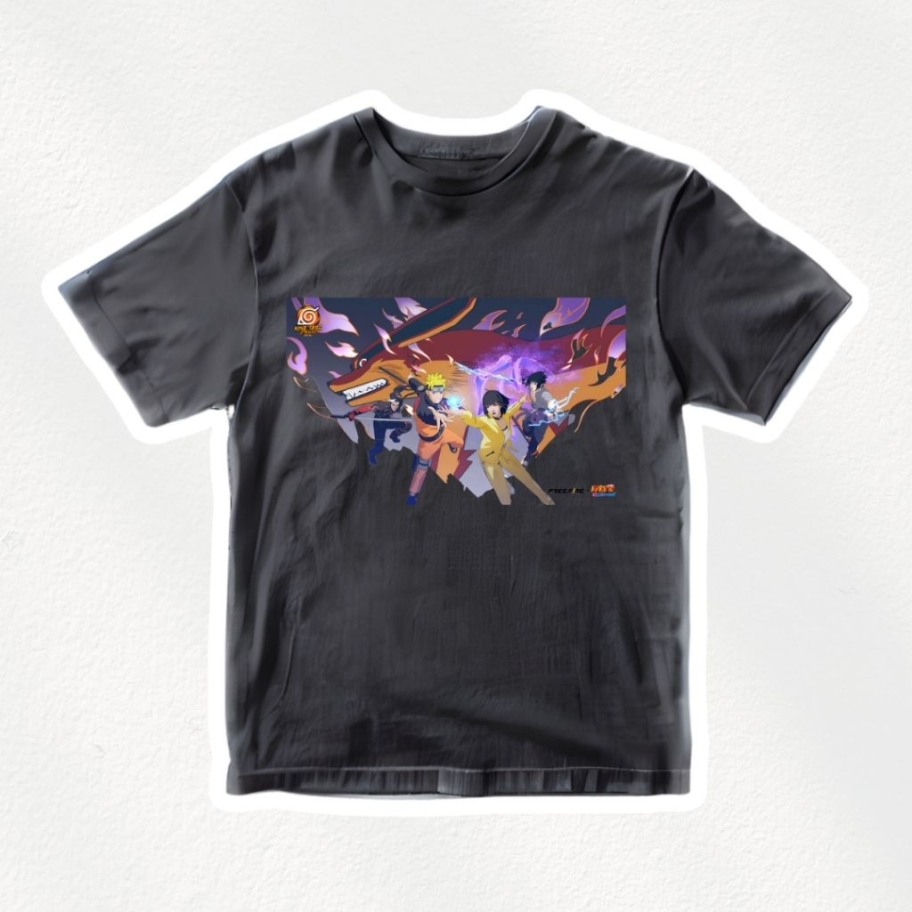 KAOS ANAK - NARUTO X FREE FIRE KYUBI - NARUTO - FREE FIRE - KAOS ANAK FREE FIRE X NARUTO