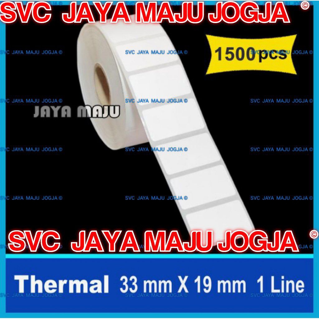 

MURAH KASIR LABEL THERMAL 33 x 19 MM LABEL BARCODE STICKER THERMAL ANTI AIR ANTI ALKOHOL XPRINTER ISI 1500 PCS JAYA MAJU JOGJA || LABEL BARCODE DIRECT THERMAL TANPA RIBBON || 33 X 19 THERMAL TOP COAT - 1 LINE - FACE OUT - ISI 1.500 PCS
