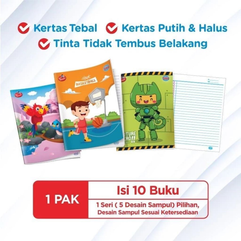 

Ay00! BUKU TULIS 38 LEMBAR SIDU SINAR DUNIA (1 PACK = 10 BUKU)