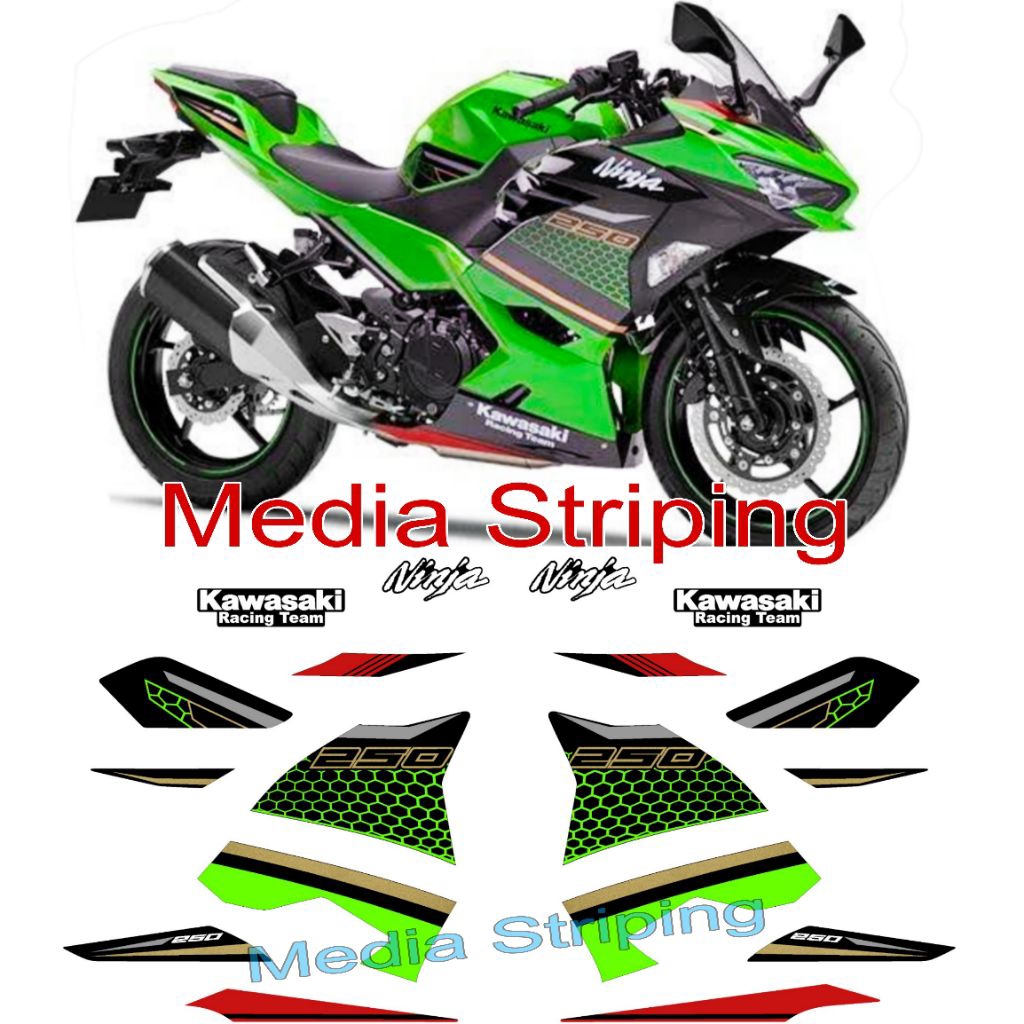 Sticker Striping Ninja 250FI New 2020 Livery KRT (HIJAU)
