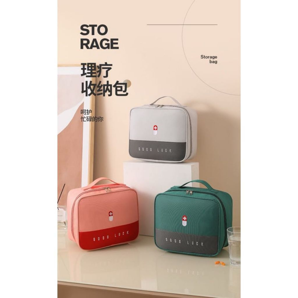 Tas Obat P3K Tempat Obat P3K Good Luck/ Tas Medis | Medicine Bag Organizer Uk Besar Dan Uk Kecil (Ti