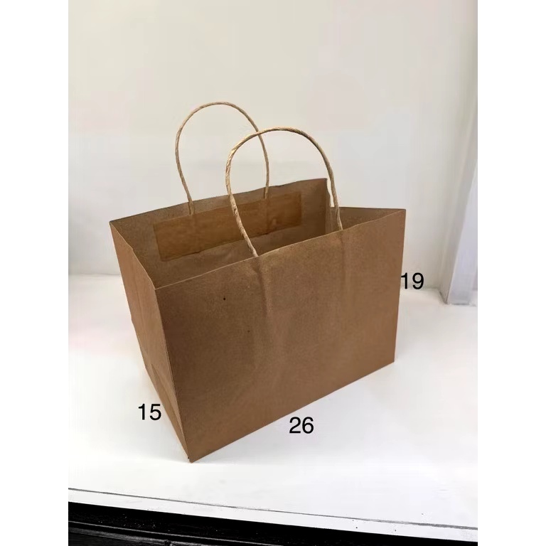 

PAPERBAG BROWNIES TALI COKLAT 26X15X19 TANPA BB 10 PC